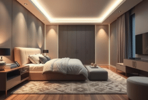 Quarto Aconchegante e Luxuoso com Iluminação de LED e Embutida
