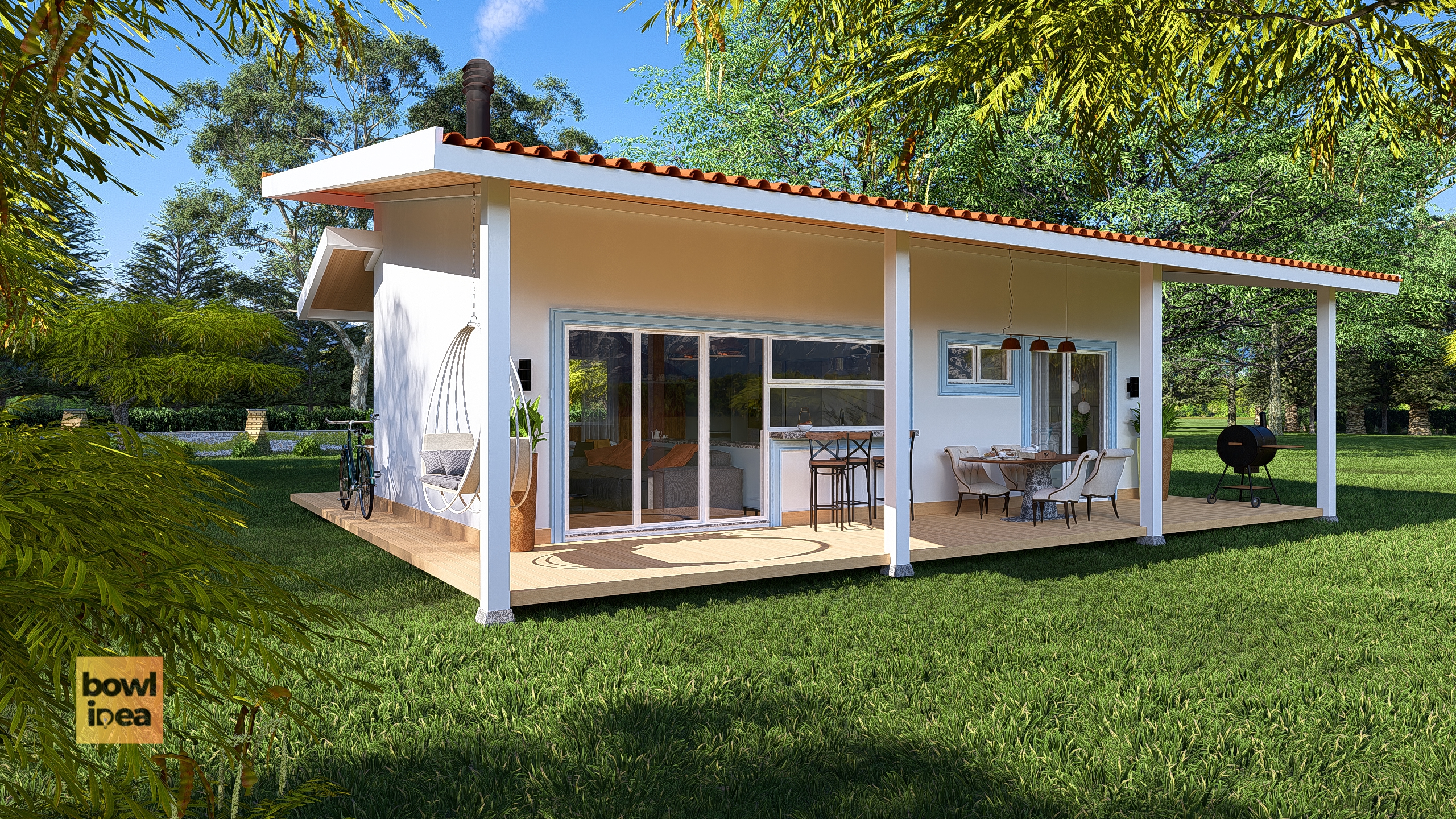Casa de Campo Pequena e Moderna: Baixe os Projetos no Bowl Idea – Download Gratuito