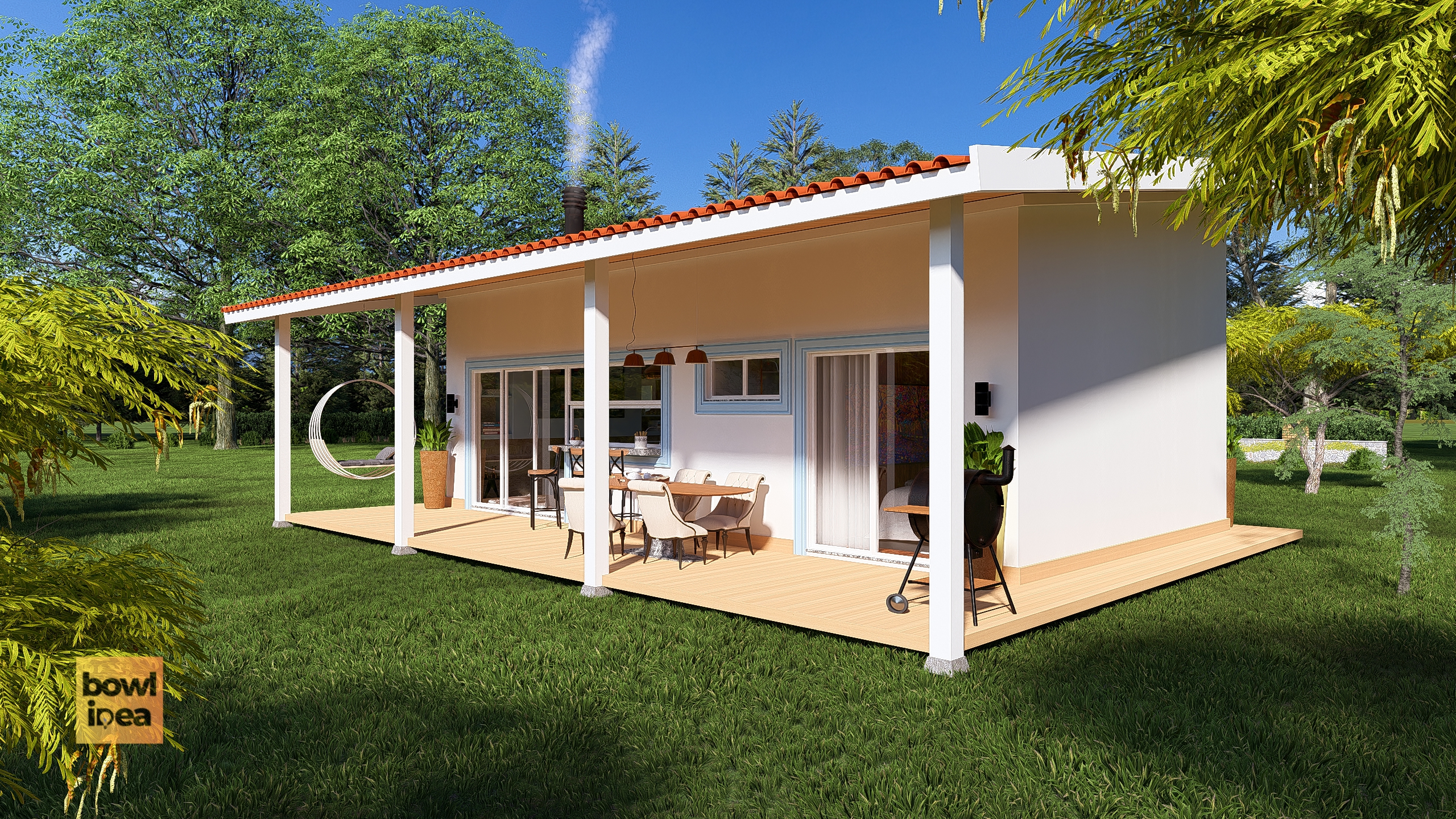 Casa de Campo Pequena e Moderna: Baixe os Projetos no Bowl Idea – Download Gratuito