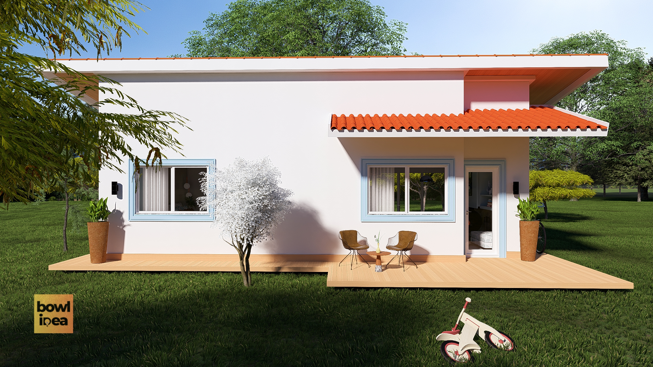 Casa de Campo Pequena e Moderna: Baixe os Projetos no Bowl Idea – Download Gratuito