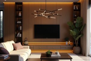 ideias de iluminação para sala de estar