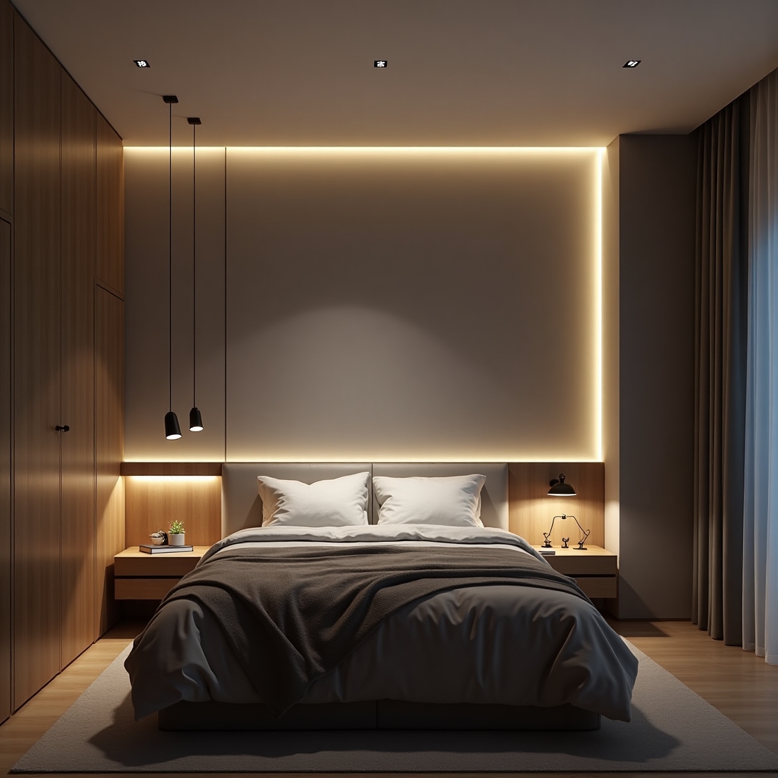 iluminação embutida para quarto