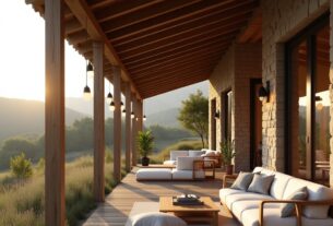 casa de campo com varanda