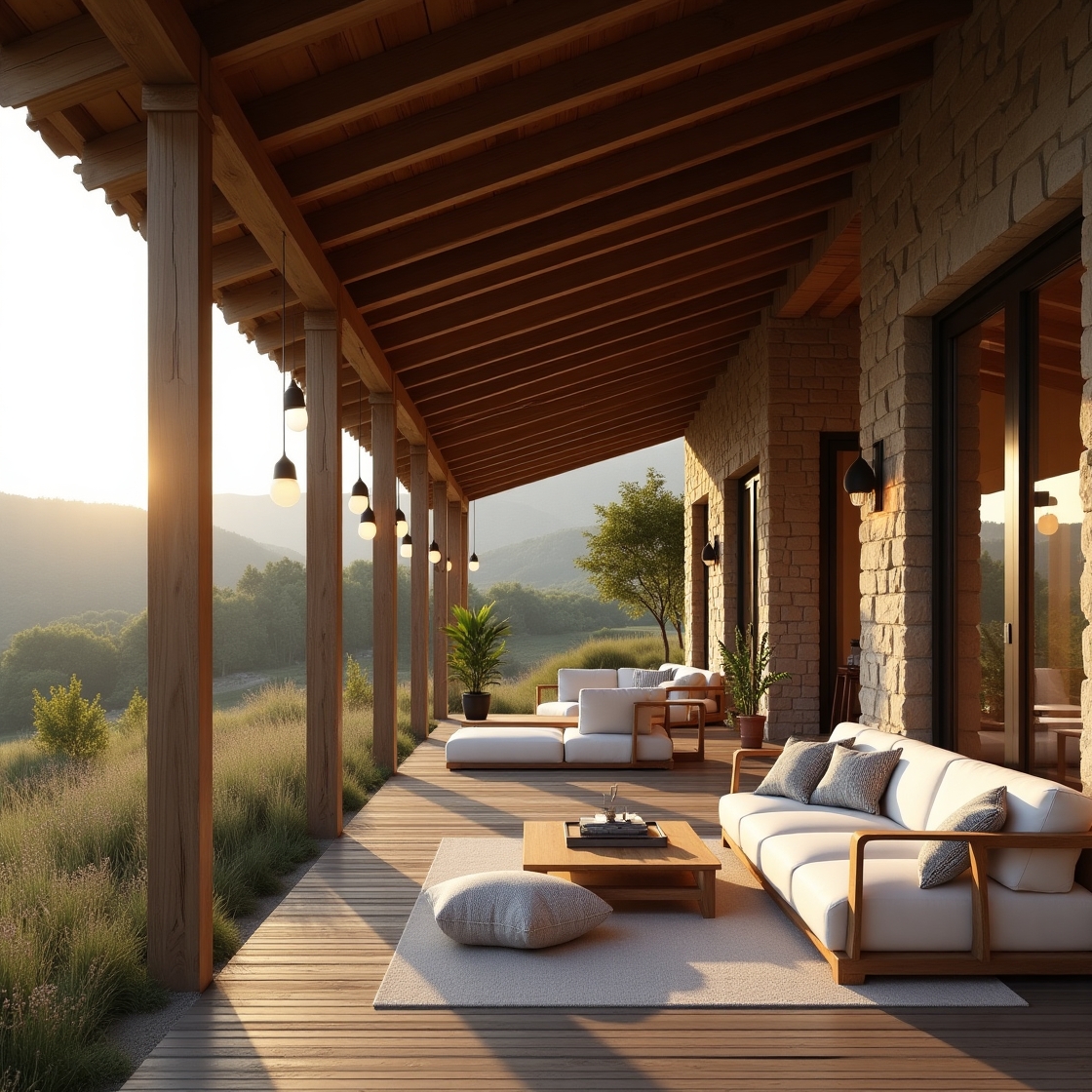 casa de campo com varanda