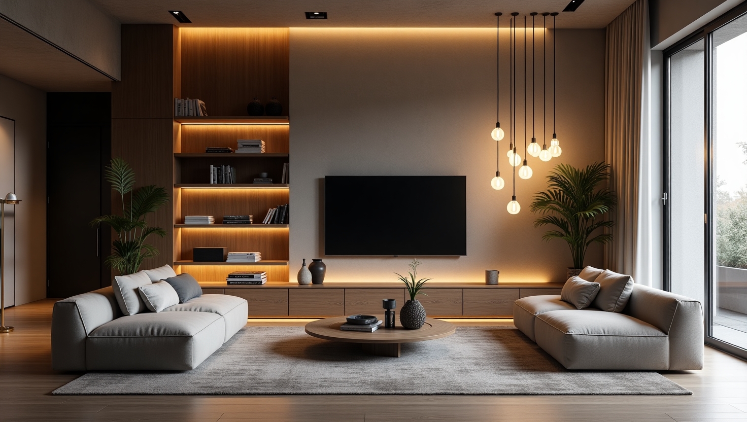 luzes de LED atrás da TV