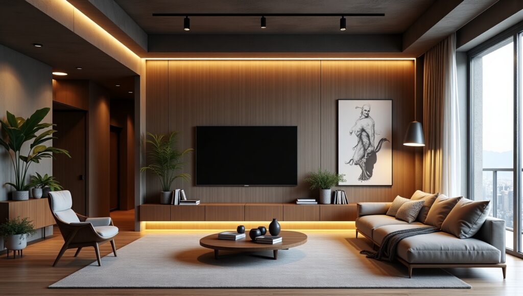 luzes de LED atrás da TV