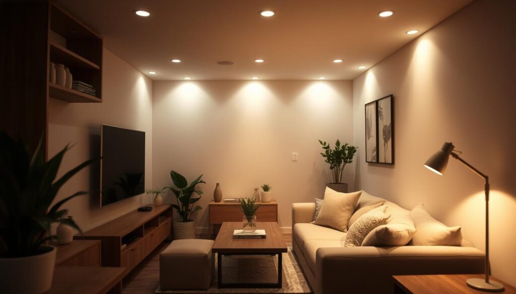 Iluminação embutida para ambientes pequenos