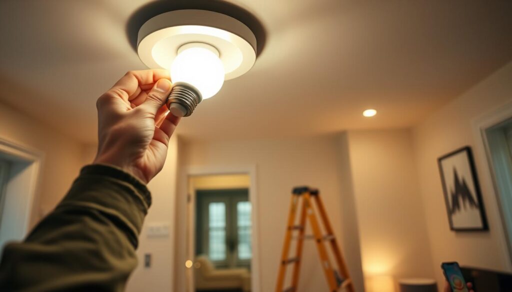 Instalação das lâmpadas inteligentes