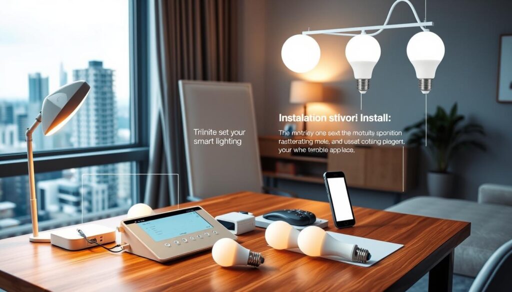 Instalação de lâmpadas inteligentes