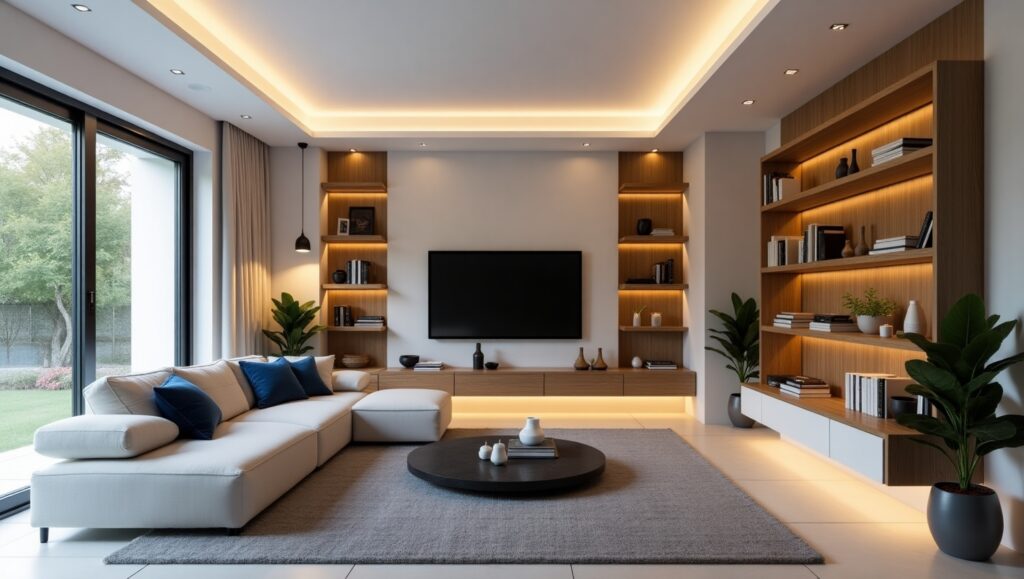 luzes de LED atrás da TV 27 ideias