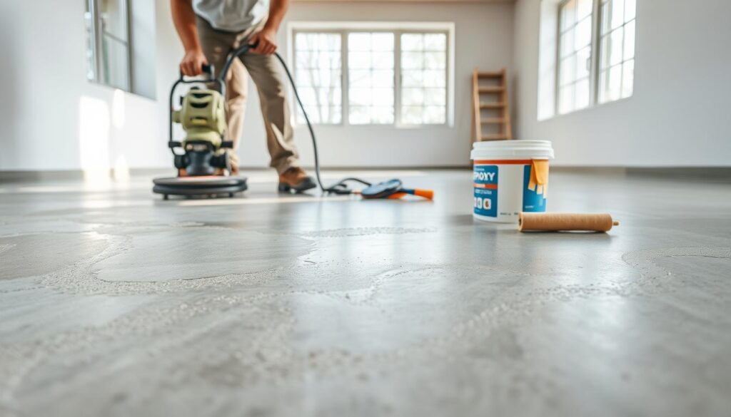 Preparação do Piso para Aplicação de Tinta Epóxi