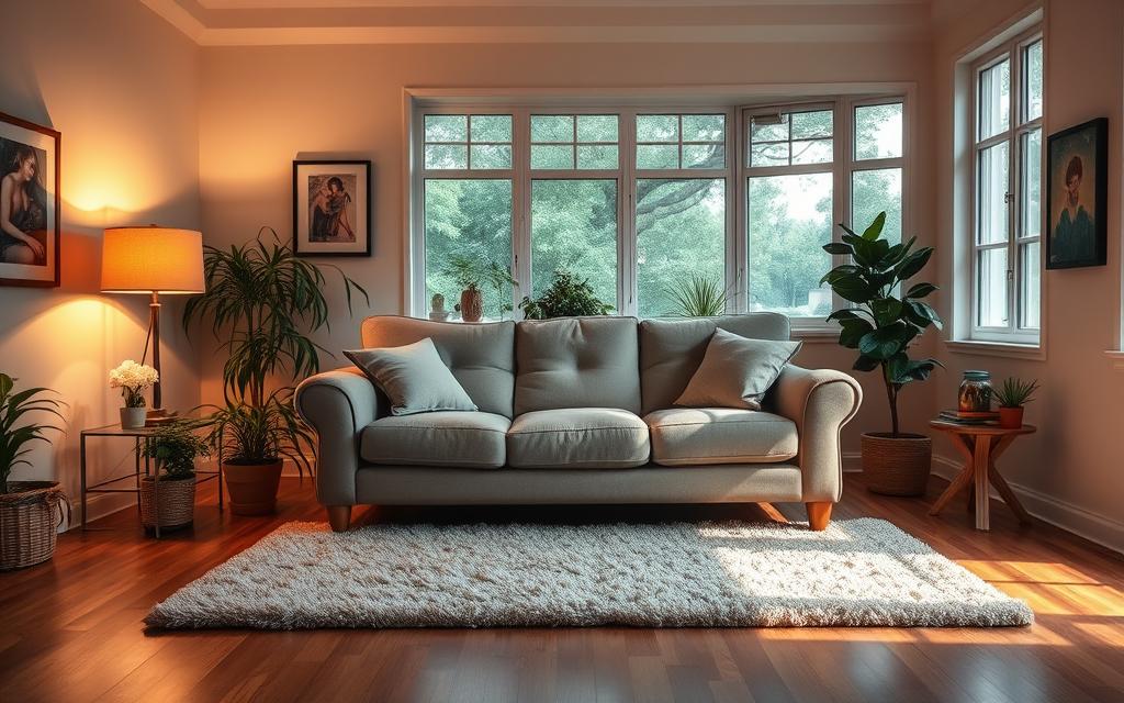 decoração de sala com sofá