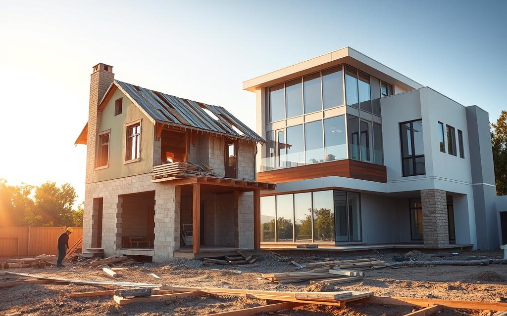 diferenças construção reforma