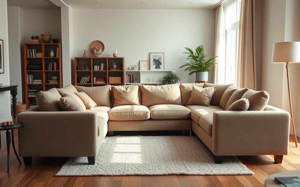 layout de sala com sofá