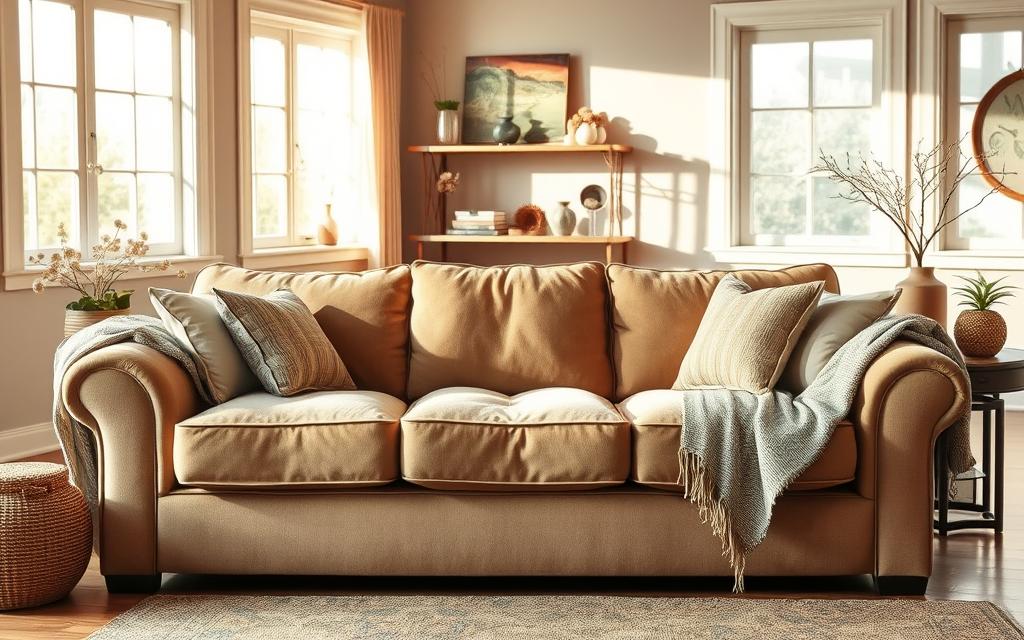 sofá na sala de casa