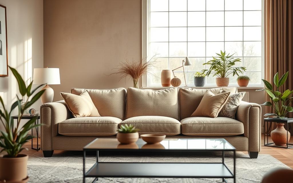 sofá na sala de casa