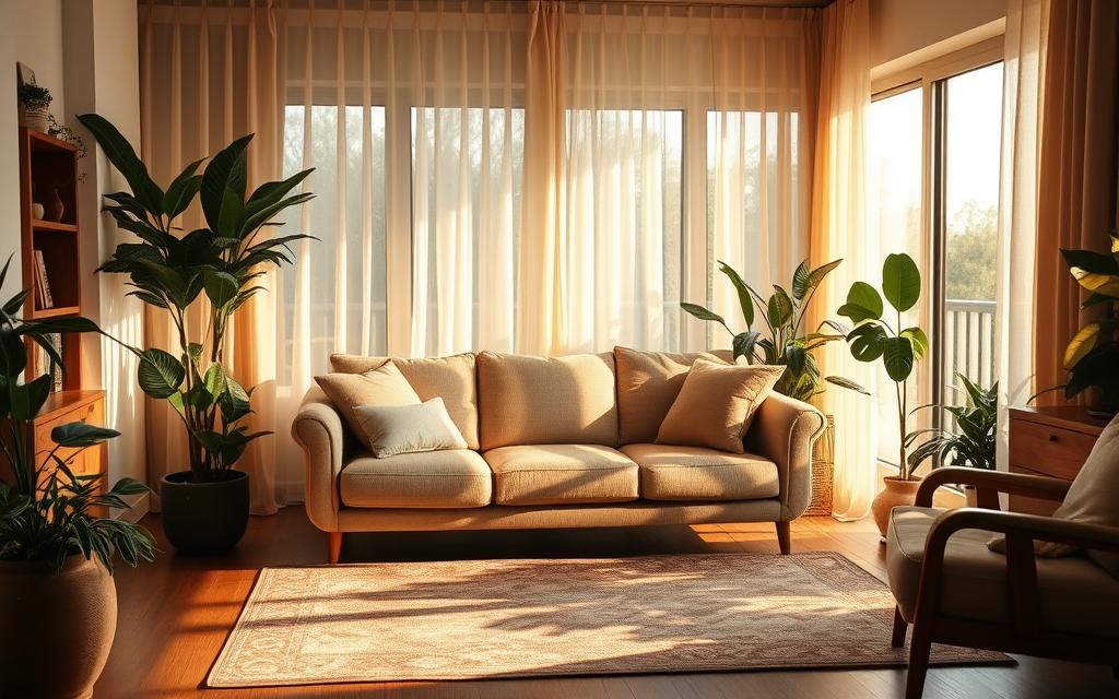 sofá na sala de casa