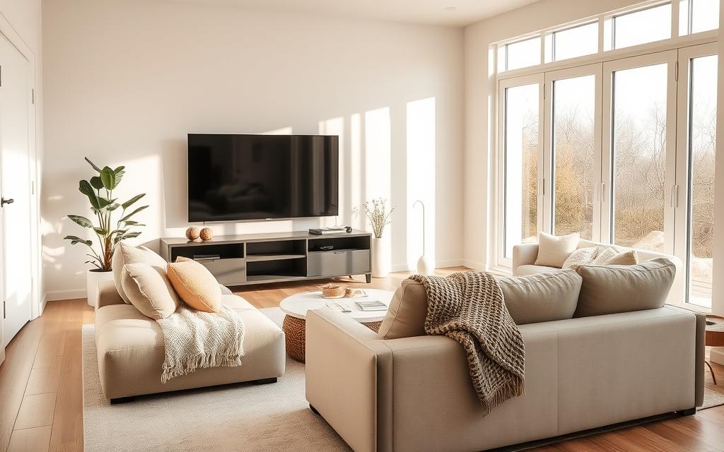 sofá na sala de casa