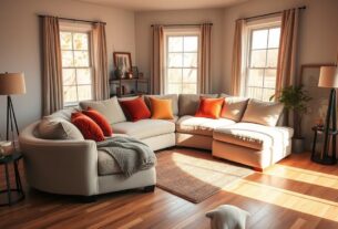 sofá na sala de casa