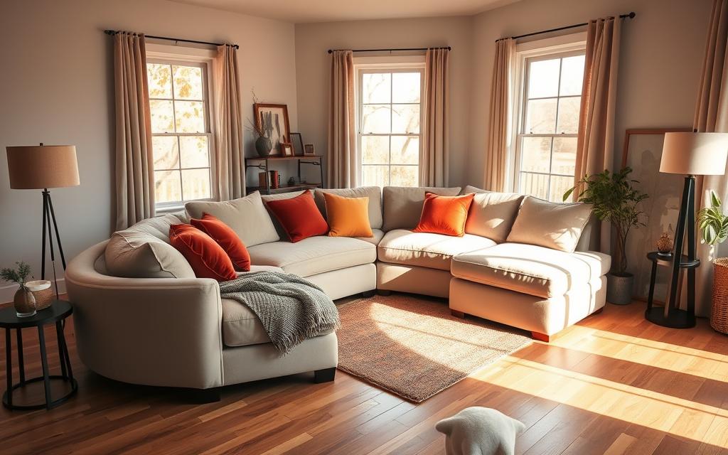 sofá na sala de casa