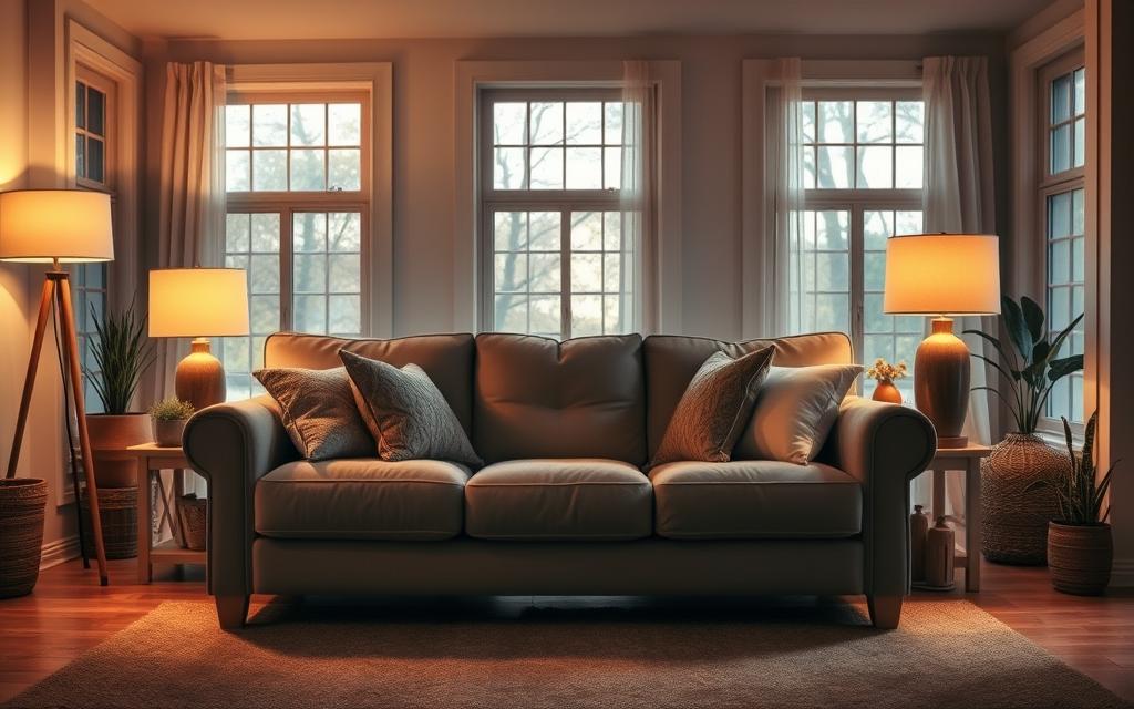 sofá na sala de casa