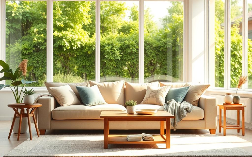 sofá na sala de casa