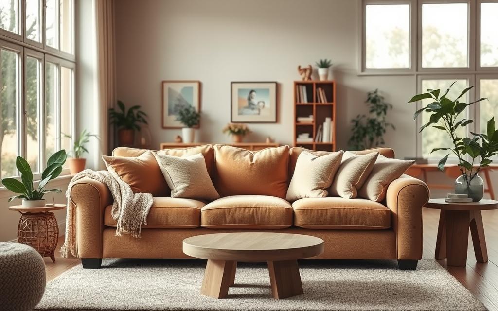 sofá na sala de casa