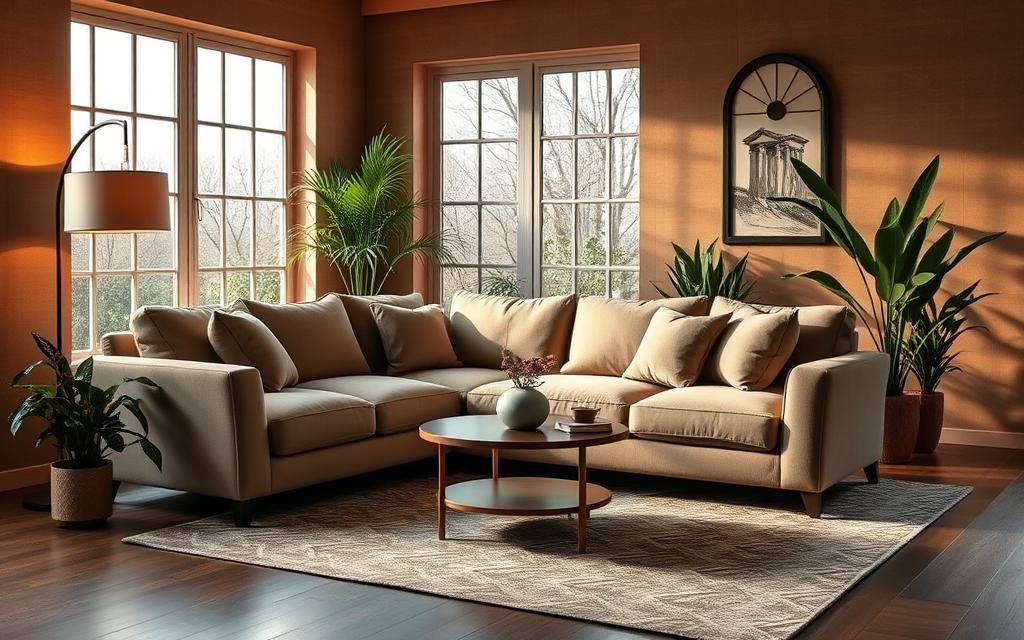 sofá na sala de casa