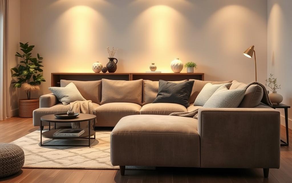 sofá na sala de casa