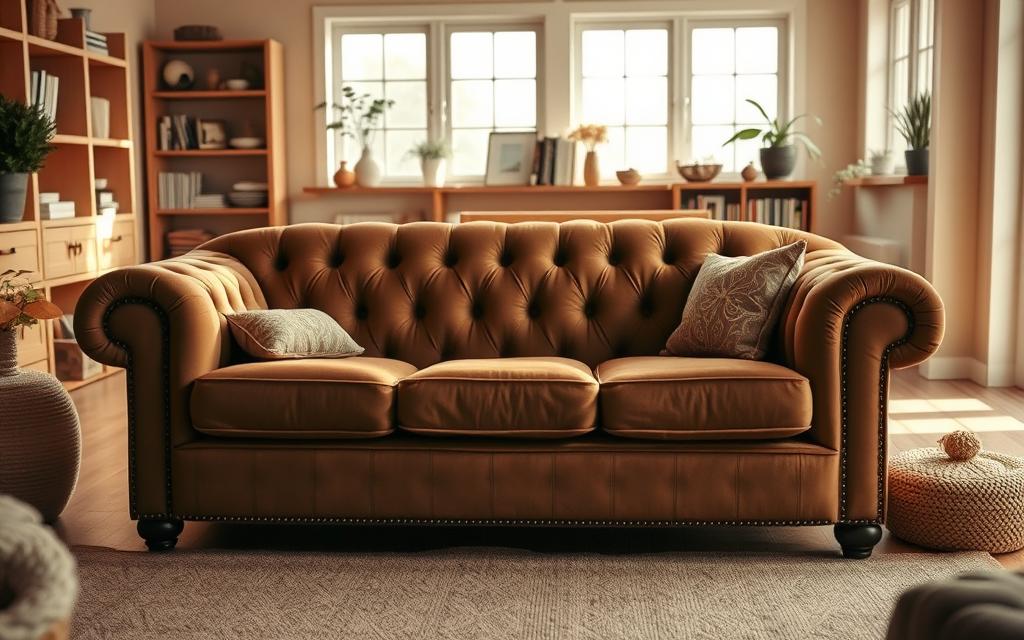 sofa na sala de casa ambiente aconchegante