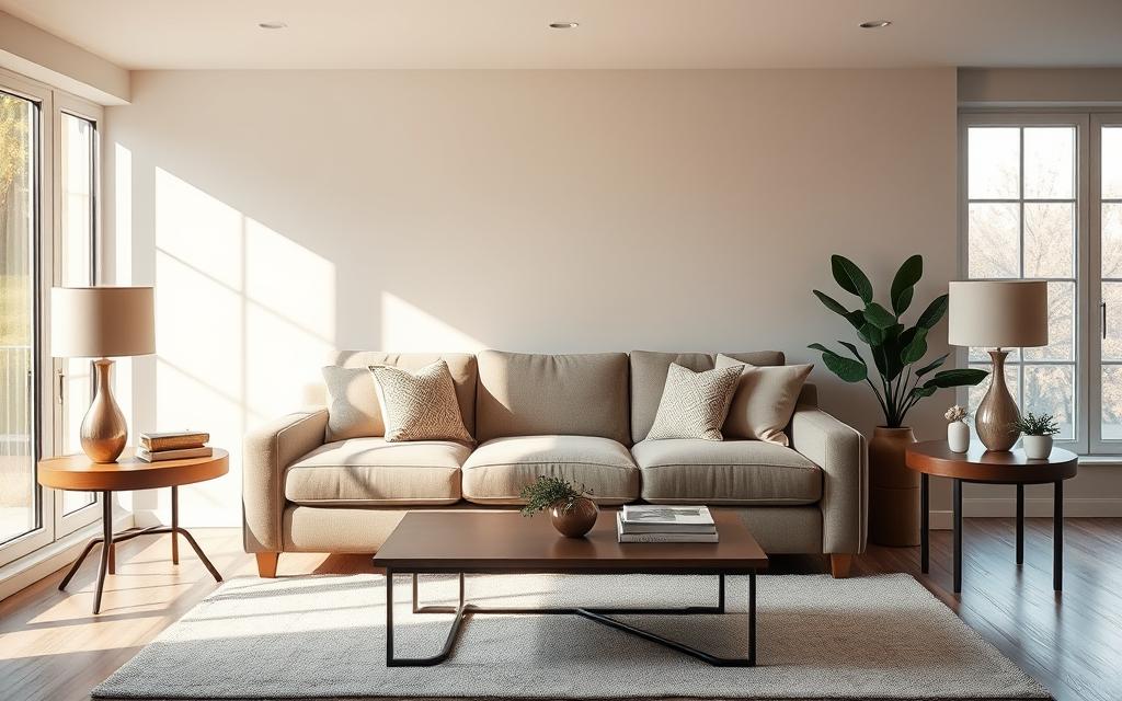 sofá na sala de estar