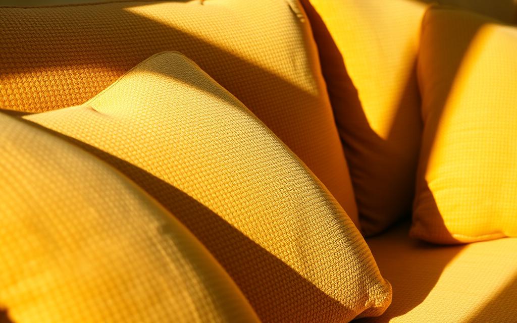 tecido e espuma do sofá