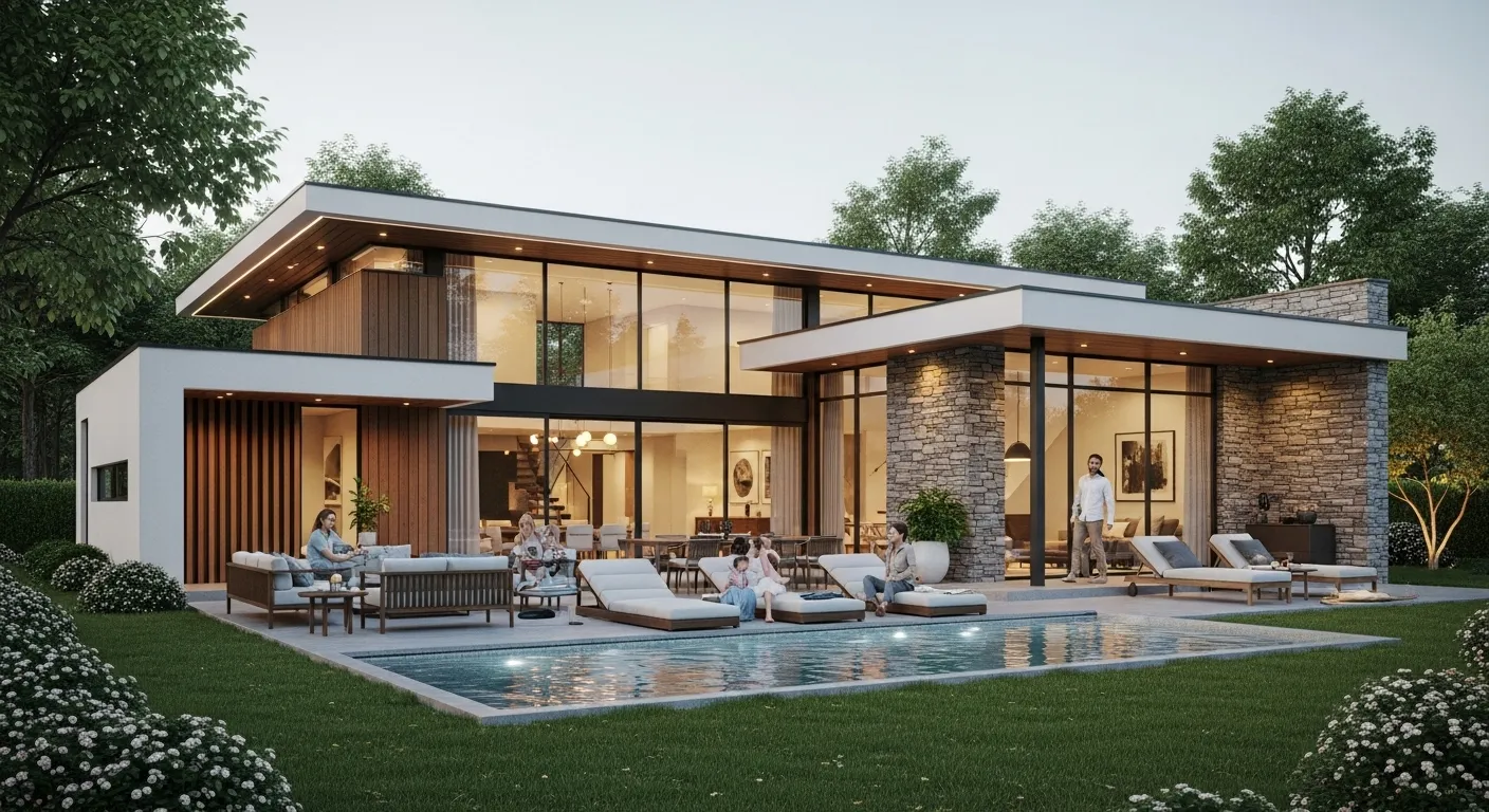 A Combinação de Pedra e Madeira na Casa da Serra