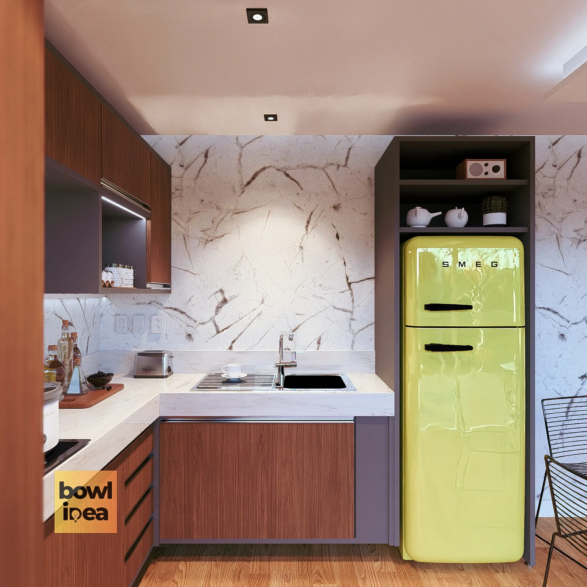 sala e cozinha integrada